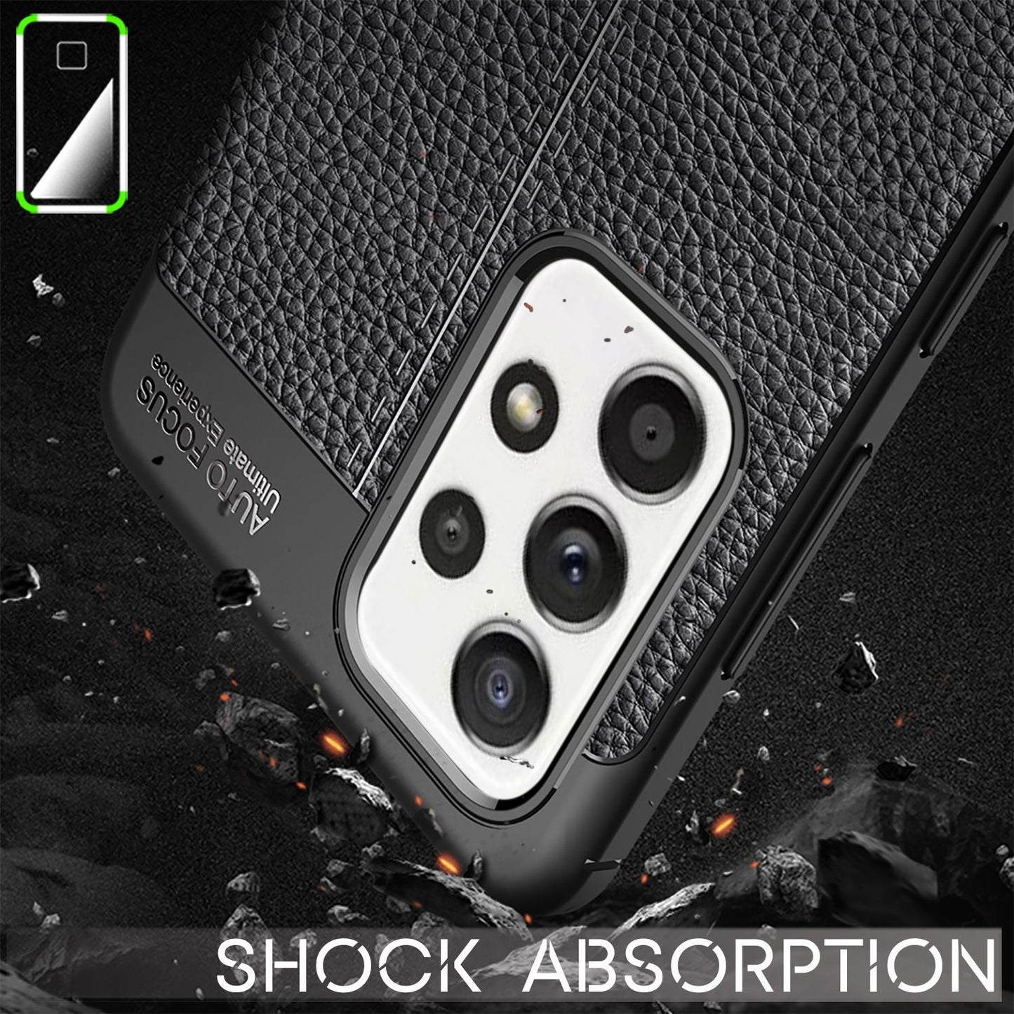 NALIA Galaxy A52 5G Case Leder Look - Slim Dünn Hülle, Stoßfest Schutz, Rutschfest