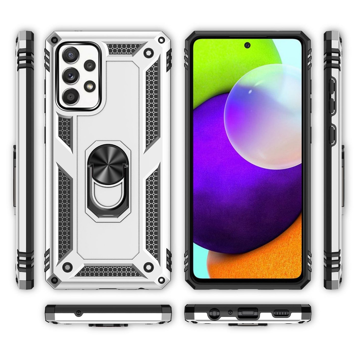 NALIA Ring Handyhülle für Samsung Galaxy A52 5G / A52 / A52s 5G, Kickstand Case