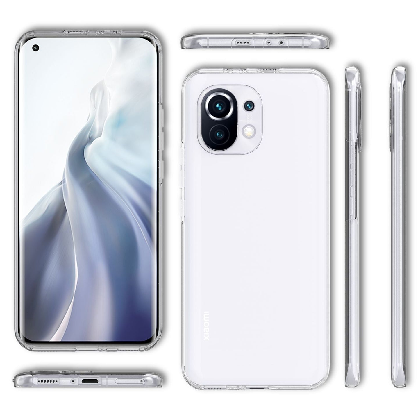NALIA 360 Grad Handy Hülle für Xiaomi Mi 11 5G, Transparent Case vorne hinten