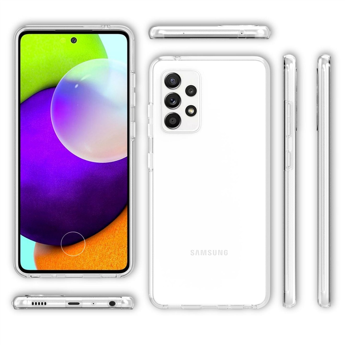 NALIA 360 Grad Handy Hülle für Galaxy A52 5G / A52, Transparent Full Cover Case