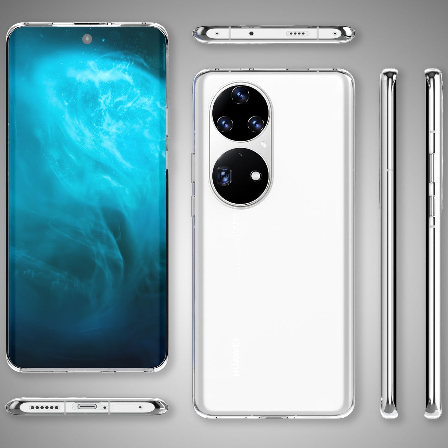 Klare Silikonhülle für Huawei P50 Pro, Transparent Anti-Gelb Durchsichtig Crystal Clear Case, Robuste Silikon Handyhülle