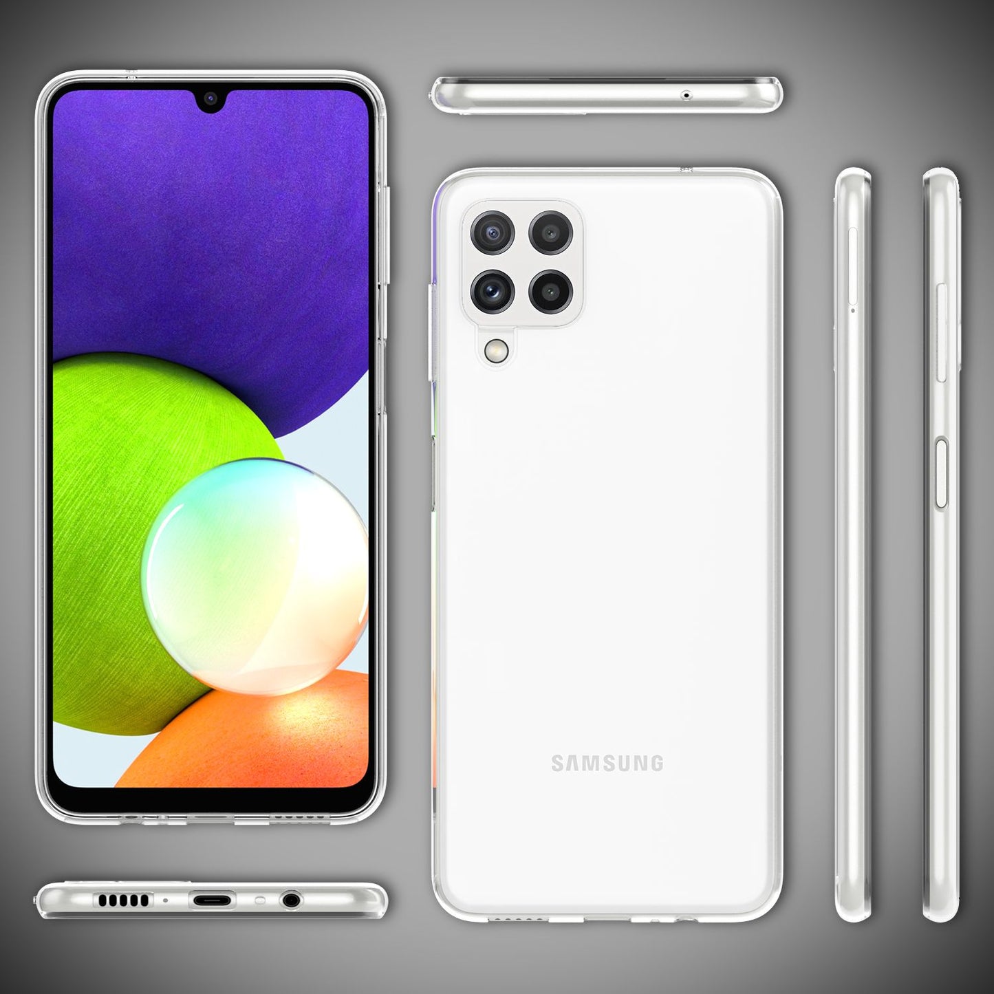 NALIA Klare Silikon Handy Hülle für Samsung Galaxy A22, Transparent Cover Case