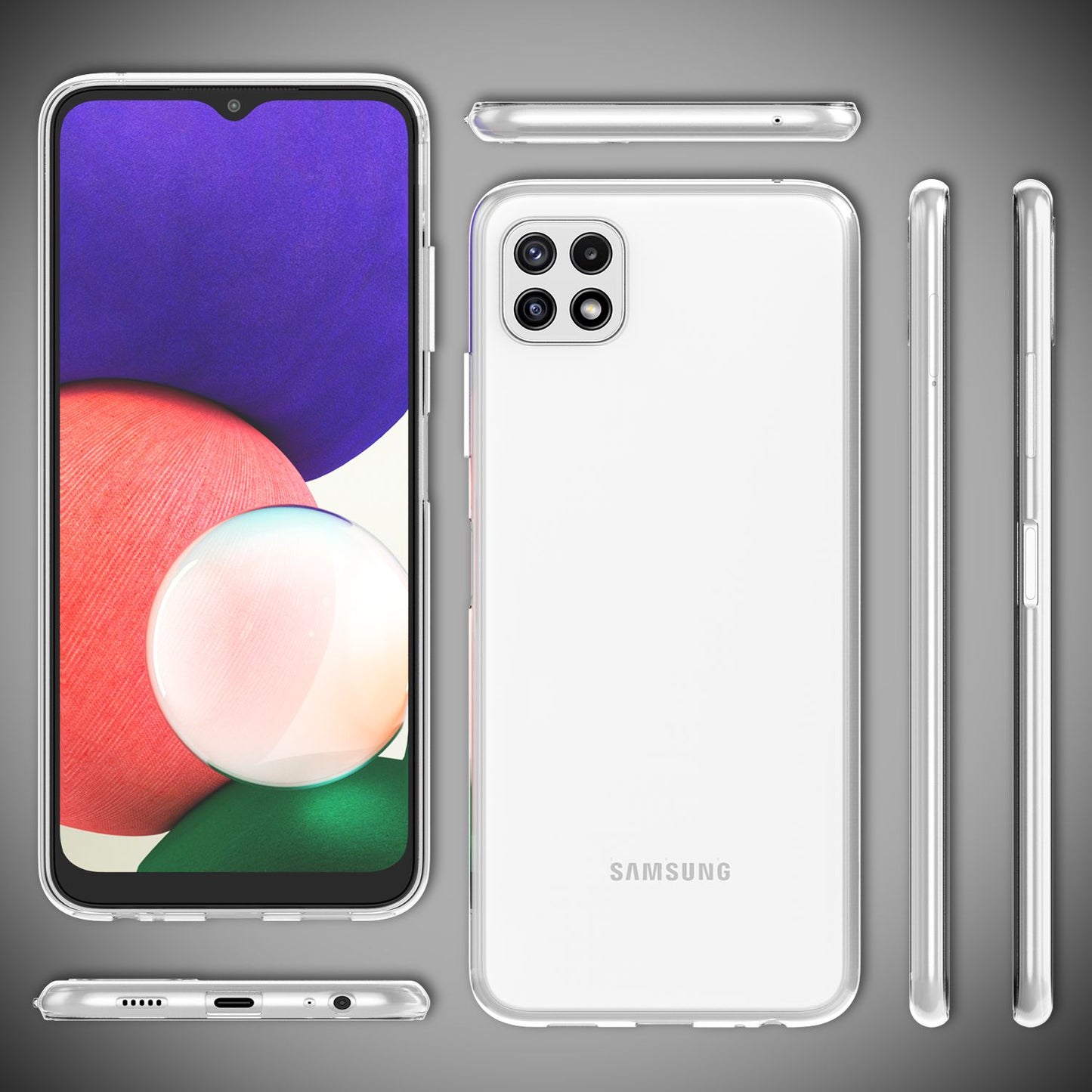 NALIA Silikon Handy Hülle AirFlex Klarheit - Abmessungen 0,8mm Dicke, Kompatibel Galaxy A22 5G