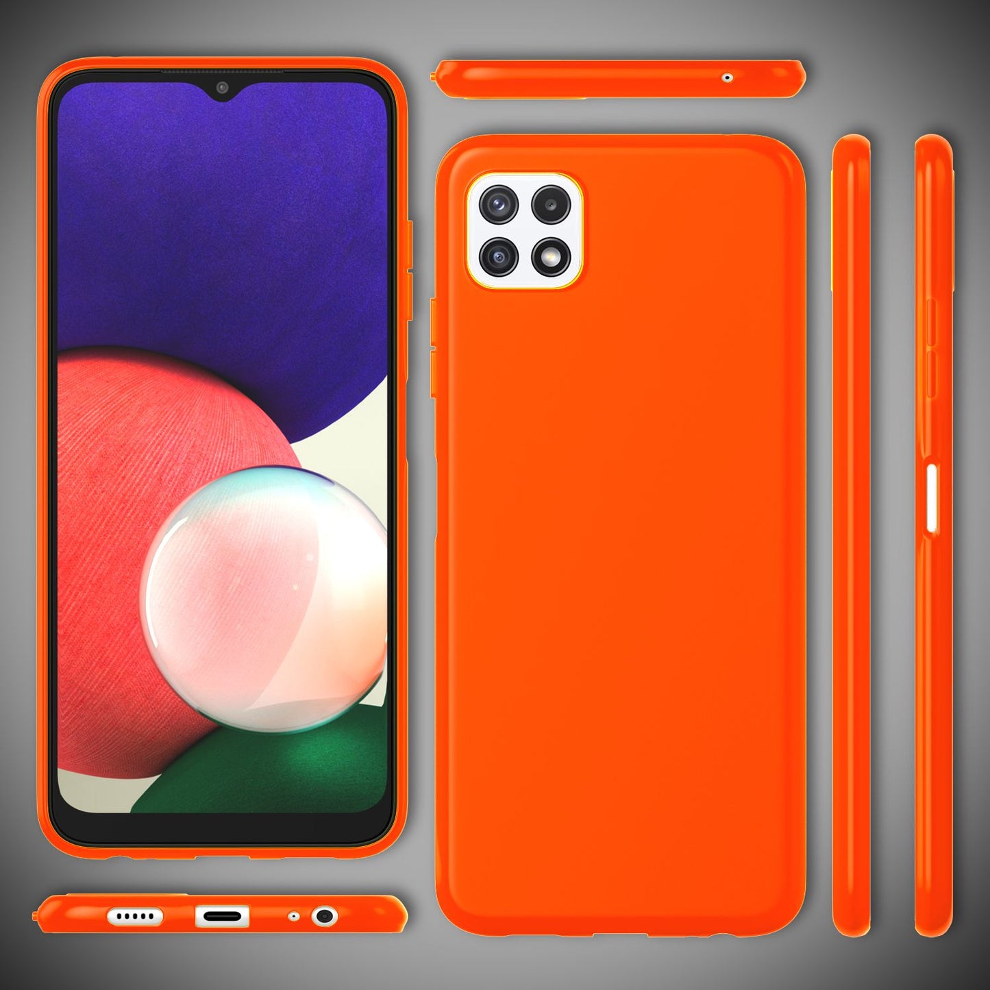 NALIA Galaxy A22 5G Neon Silikonhülle - Strahlende Neonfarben, TPU Material, Rutschfest