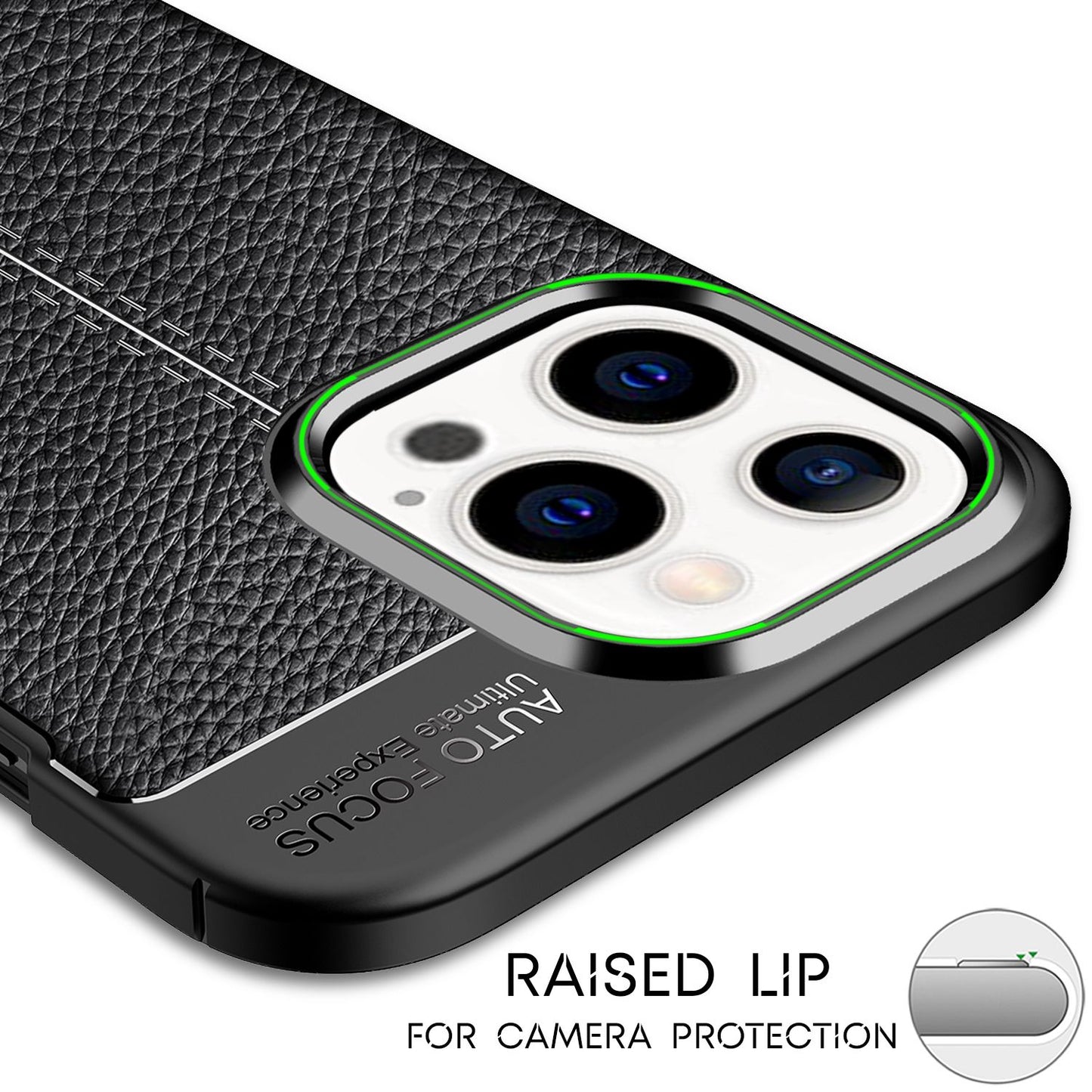 Husă NALIA cu aspect de piele pentru iPhone 13 Pro Max, carcasă din silicon negru, anti-amprentă, antiderapantă, rezistentă la zgârieturi