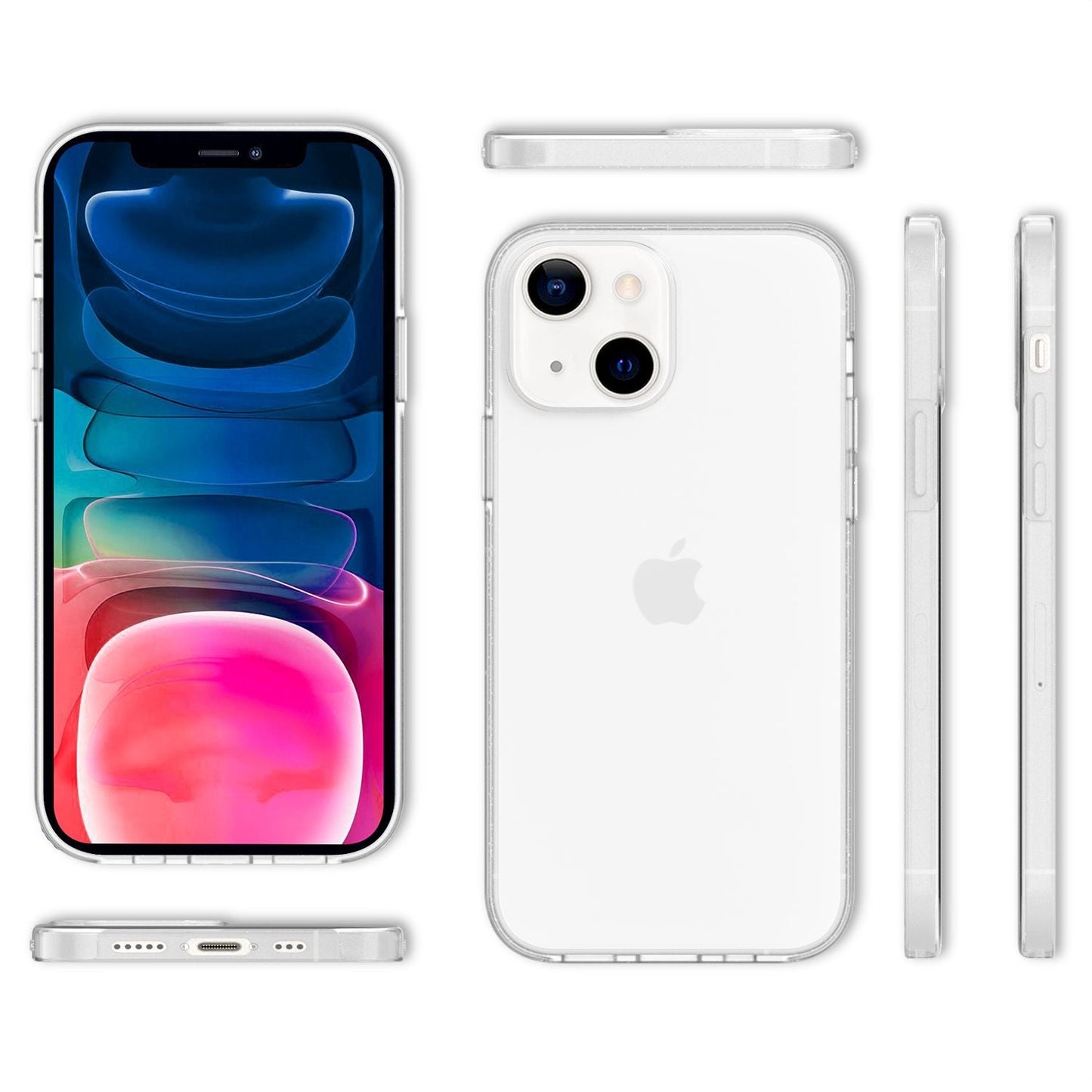 NALIA Klare 360° Schutzhülle für iPhone 13 Mini, Komplettschutz Transparent Anti-Gelb Durchsichtig, Full-Body Handyhülle