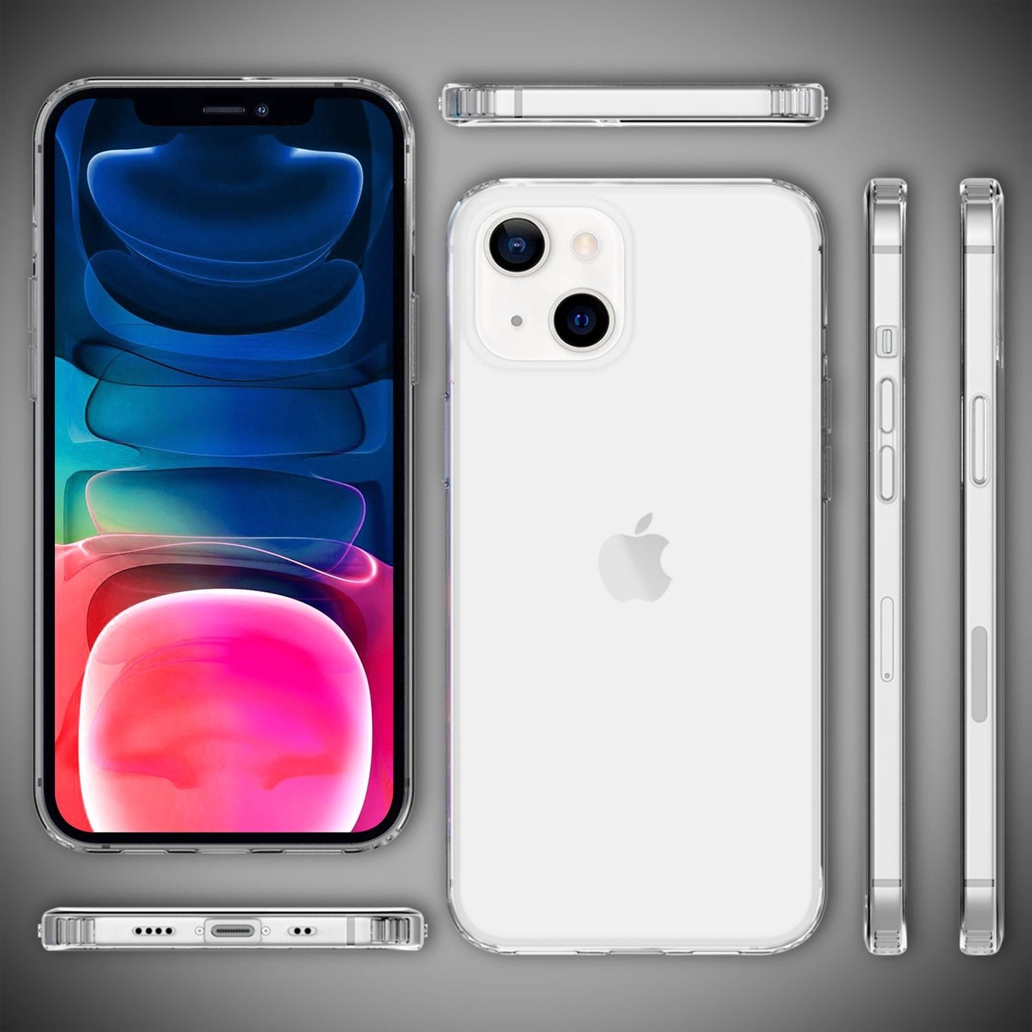 NALIA Klares Kratzfeste Hülle für iPhone 13 Mini, Transparent Anti-Gelb Stoßfest Harte Rückseite & Silikon Rahmen