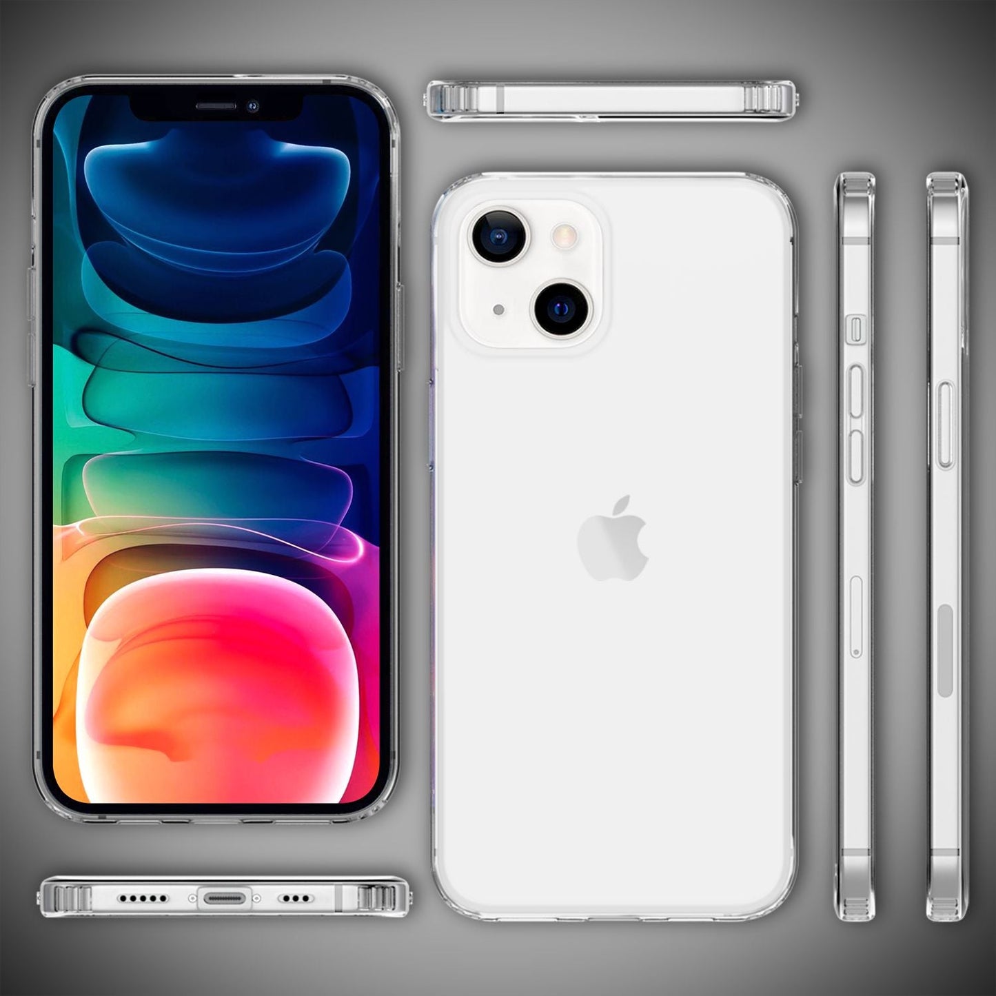 NALIA Ignite Hülle Klares Design - Kompatibel iPhone 13, Stoßfest, Transparente Rückseite