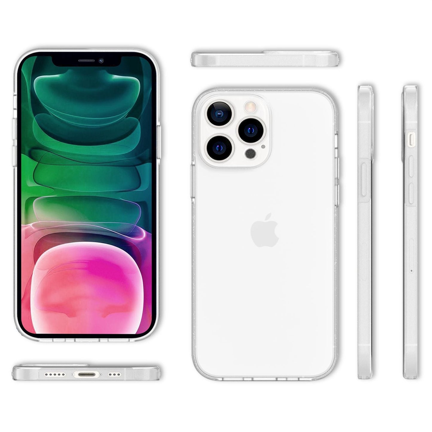 NALIA Klare 360° Schutzhülle - IPhone 13 Pro 6,1 Zoll Transparent Anti Gelb Silikon Und Hartcase