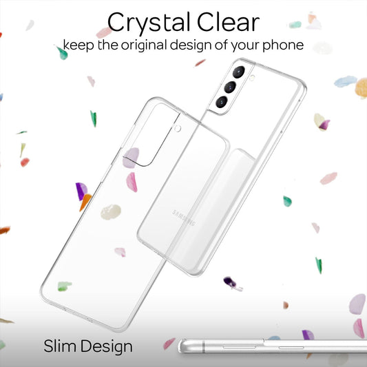 NALIA Klare Silikonhülle für Samsung Galaxy S21 FE, Transparent Anti-Gelb Durchsichtig, Robuste Handyhülle Schutzhülle