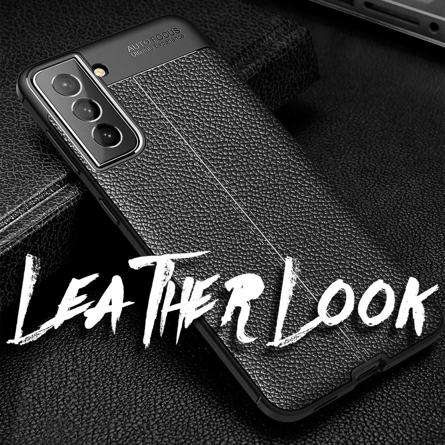 Husă NALIA din piele pentru Samsung Galaxy S22 Plus, husă din silicon negru, anti-amprentă, antiderapantă, rezistentă la zgârieturi, rezistentă la șocuri, husă de protecție pentru telefon