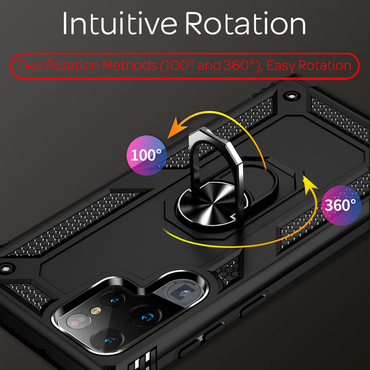 NALIA Military-Style Ringhülle für Samsung Galaxy S22 Ultra, Extrem Schützend Stoßfest, 360° Ring für Aufsteller