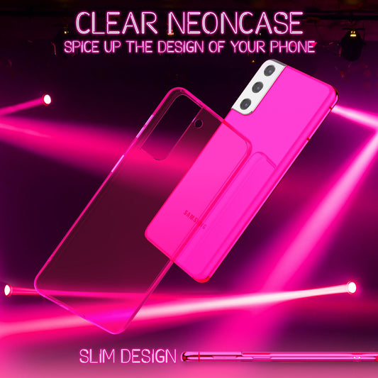 NALIA Klare Neon Handyhülle für Samsung Galaxy S22, Durchsichtig Bunt Leuchtend Vergilbungsfrei, Dünne Robuste Schutzhülle Cover Case