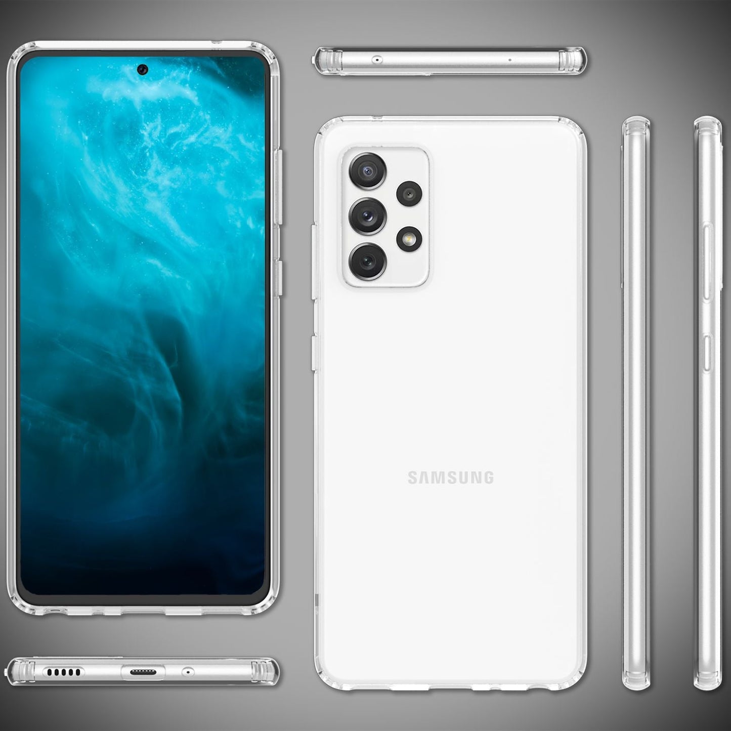 Klare Kratzfeste Hülle für Samsung Galaxy A53, Transparent Anti-Gelb Durchsichtig Stoßfest Harte Rückseite & Silikon Rahmen, Hybrid Handyhülle Schutzhülle Cover Case