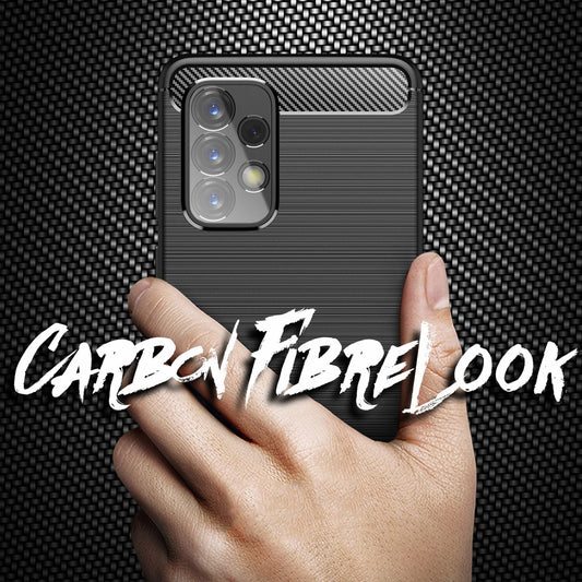 NALIA Galaxy A53 Carbon Look Case Kohlefaser-Optik Matt Schwarz - Dünne Schutzhülle, Rutschfest, Kratzfest