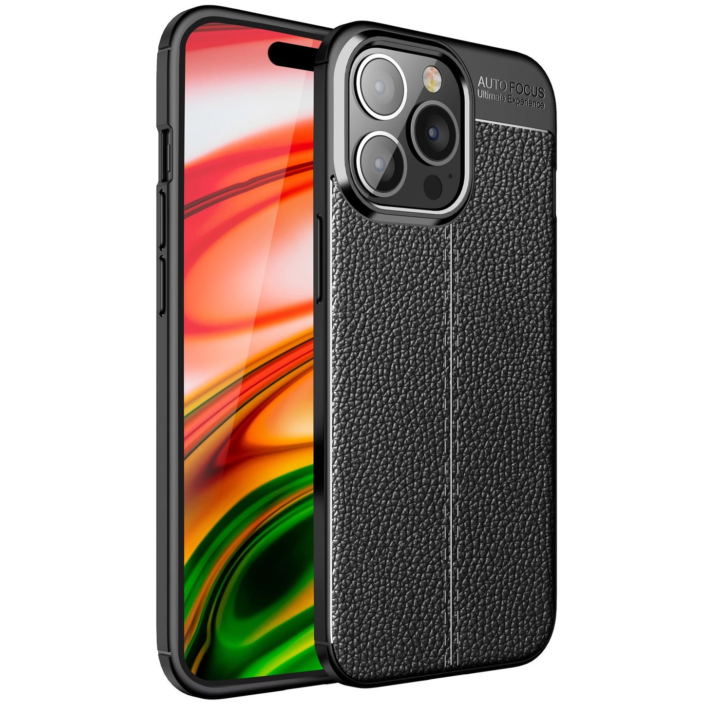 Husă de telefon Barron cu aspect de piele - silicon TPU anti-amprentă compatibilă cu iPhone 14 Pro