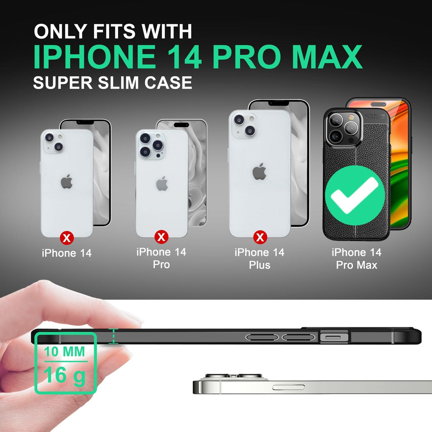 Husă Barron cu aspect de piele - Compatibilă cu iPhone 14 Pro Max, silicon TPU, protecție puternică