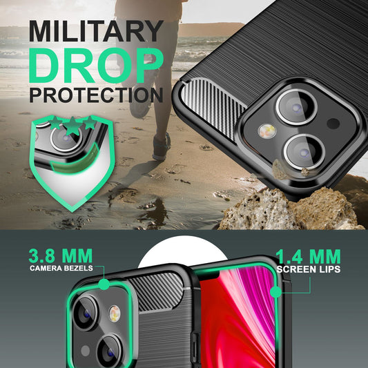 Etui NALIA Berlin Vortex Carbon Style – rozmiar do iPhone'a 14 TPU