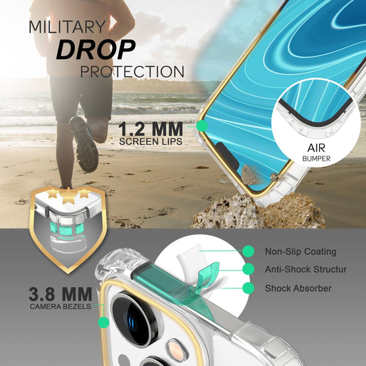 Hülle mit Kette für iPhone 14 - Klare Handyhülle mit Schnur Band zum Umhängen