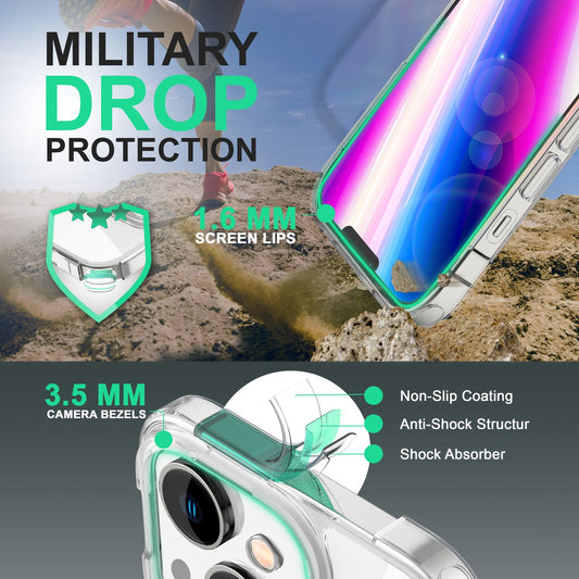 Husă NALIA Blyss Crystal - Ramă din silicon transparentă, absorbantă de șocuri, compatibilă cu iPhone 14 Plus, spate rezistent la zgârieturi