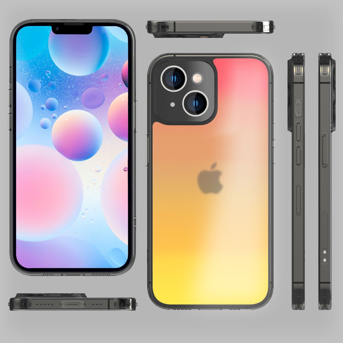 Für iPhone 14 Plus Hülle Farbwechsel Durchscheinend Bunt Handyhülle Schutzhülle