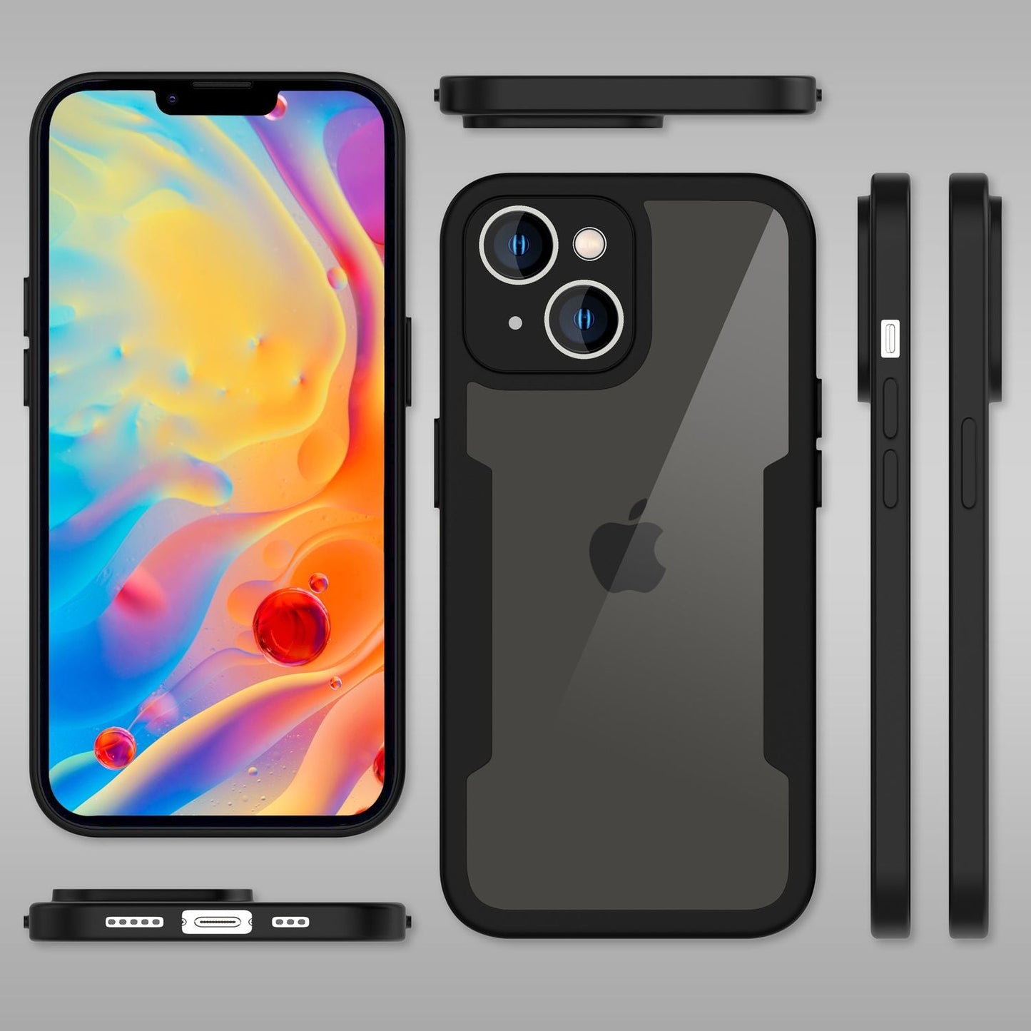 NALIA Berlin 360 Grad Hülle Klar - Transparente Front Rückseite, Kompatibel iPhone 14, Acryl Rückschutz