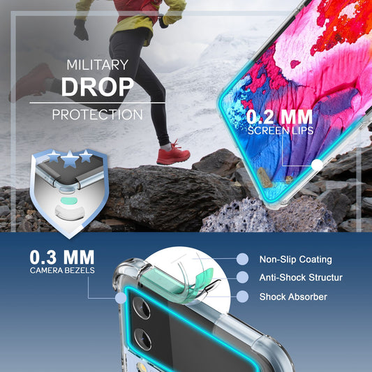 Hülle für Samsung Galaxy Z Flip4 Klar Kratzfest Anti-Gelb Hart Cover Schutzhülle