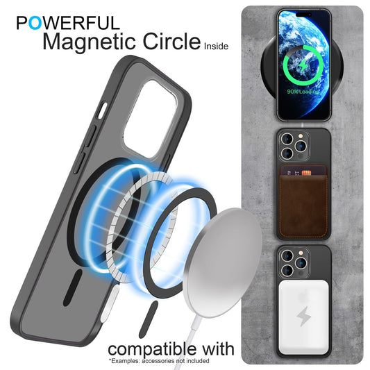 Carcasă MagSafe cu 2x sticlă de protecție pentru iPhone 14 Pro, semitransparentă