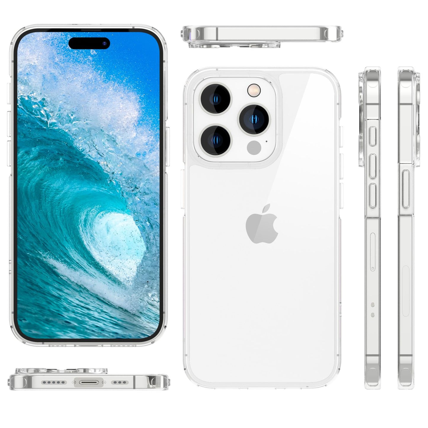 Hülle Klar für iPhone 15 Pro Clear Hard Case Schutz Tasche Handyhülle Cover Etui