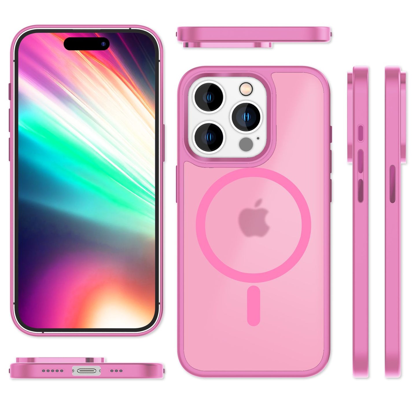 MagSafe Hülle Hybrid für iPhone 15 Pro Max Frosted Hard Case Schutz Handyhülle