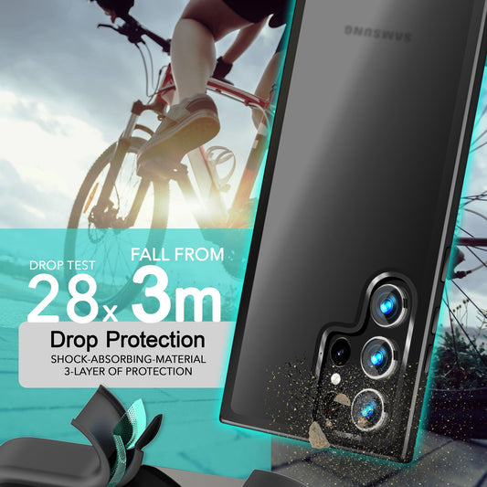 NALIA Matte Hybrid Schutzhülle für Samsung Galaxy S24 Ultra Hülle, Semi-Transparente Harte Rückseite & Fallschutz-Rahmen