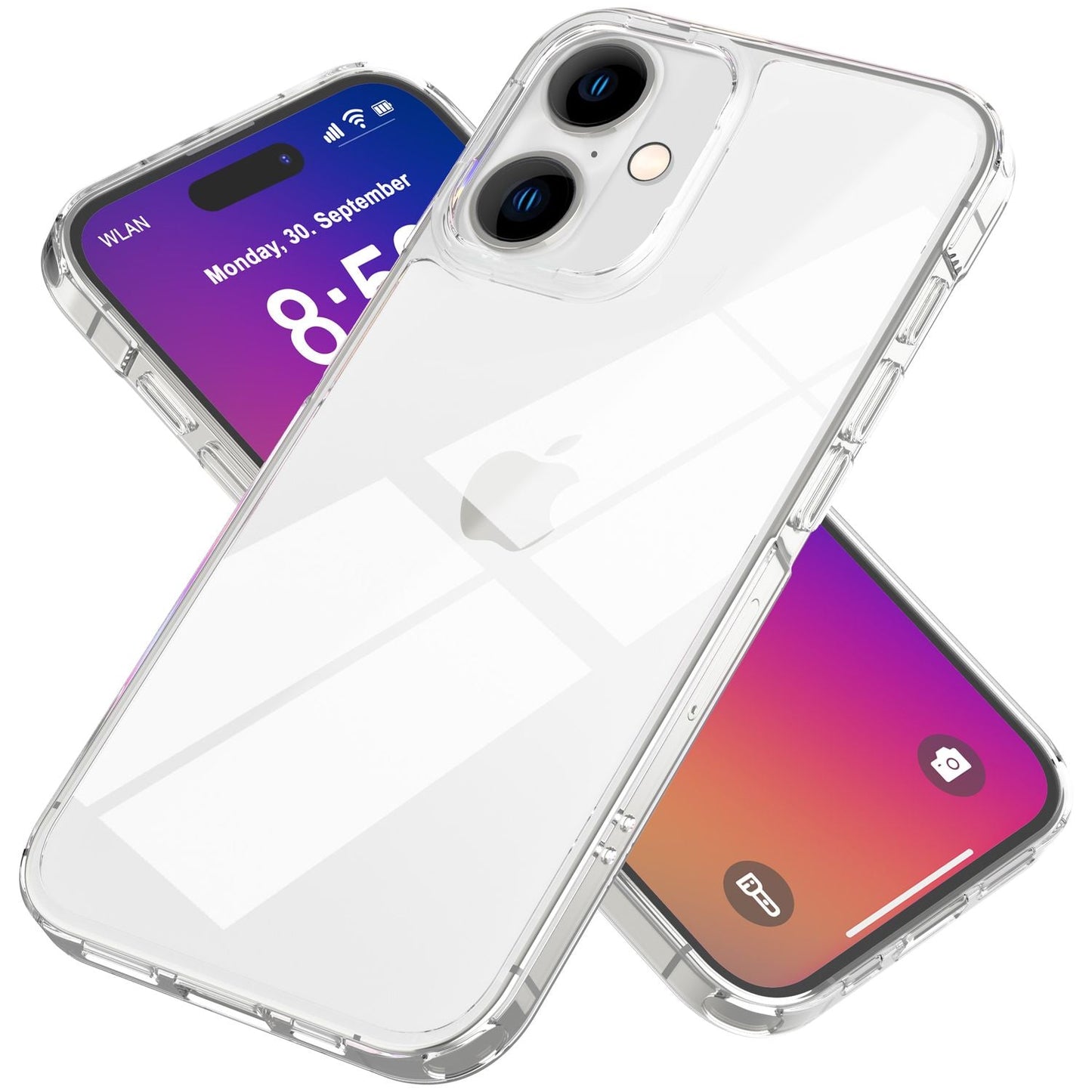 Husă acrilică NALIA rezistentă la zgârieturi - Dimensiune: iPhone 16 Plus, Material: Acrilic-silicon, Spate transparent