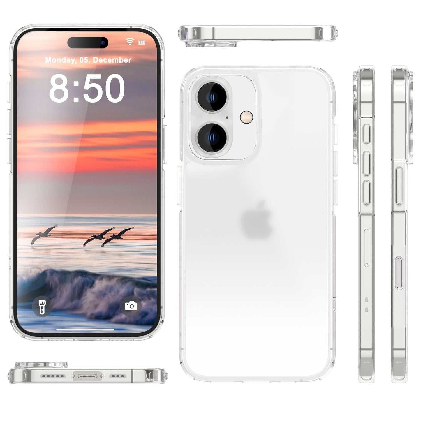 Husă acrilică mată NALIA pentru iPhone 16, husă de protecție semitransparentă anti-amprentă, husă de telefon semi-clară