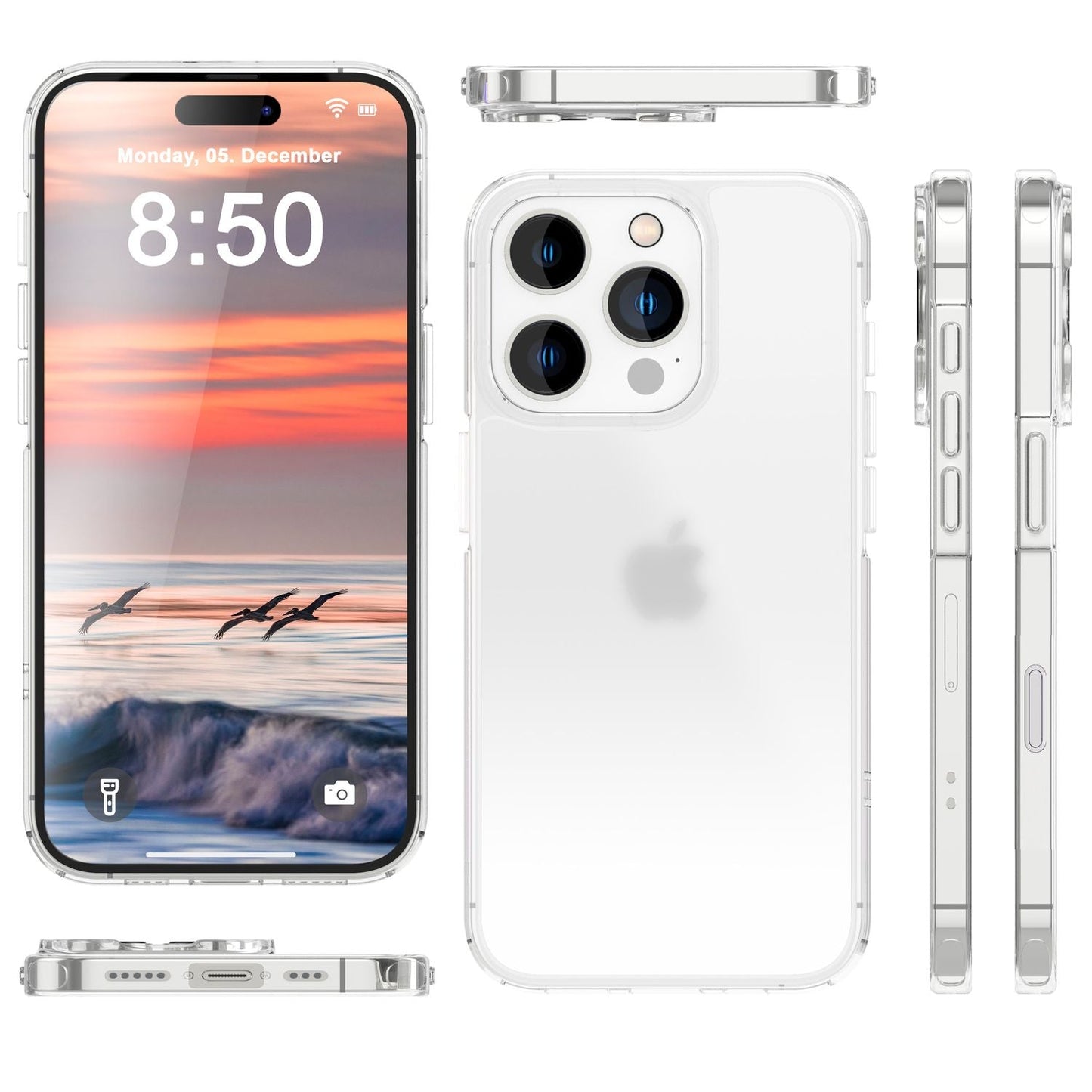 NALIA Matte Acryl Hülle für iPhone 16 Pro, Semi-Transparente Anti-Fingerabdruck Schutzhülle, Halb Klare Handyhülle