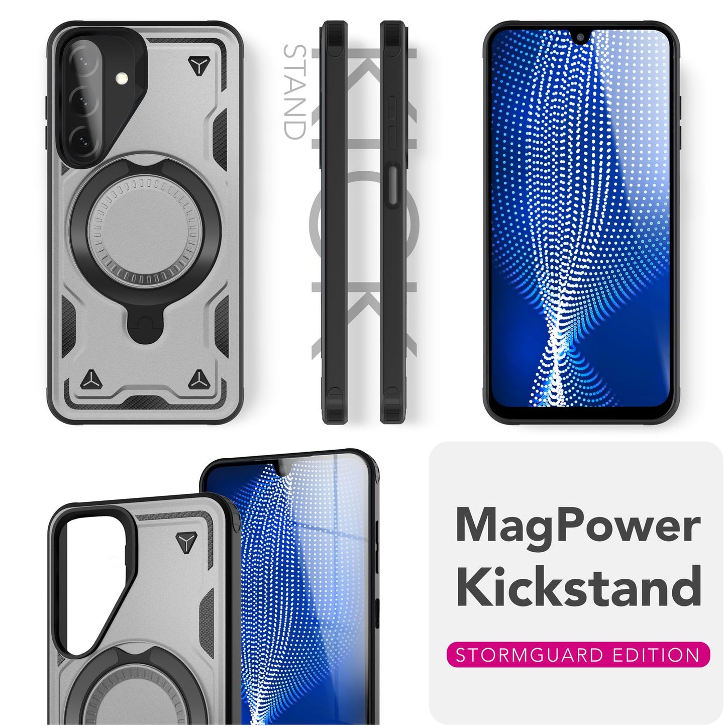 NALIA Stormguard Hülle für Samsung Galaxy A26 – für MagSafe, Stoßfeste Panzer Schutzhülle mit 360° Dreh Ring, Outdoor Kickstand Case mit Fallschutz, Military Cover