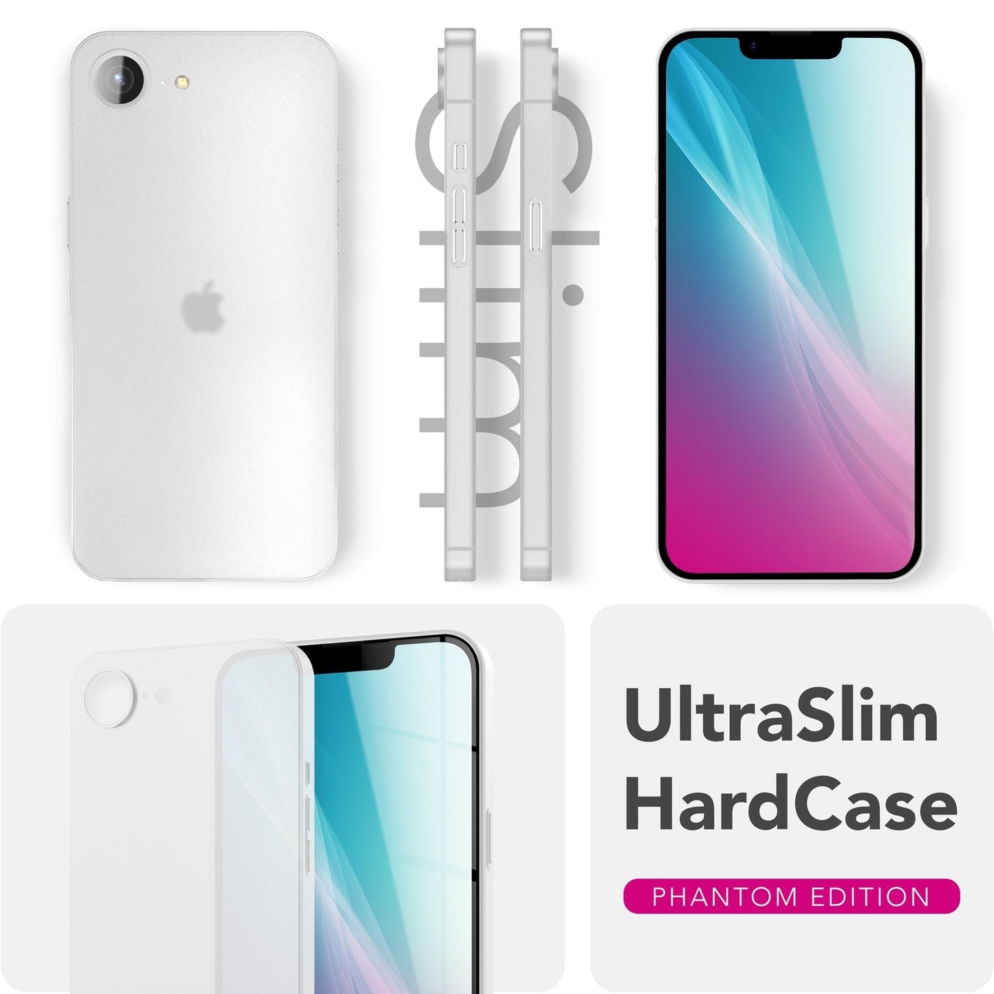 NALIA Phantom Hülle für iPhone 16e, Extrem Dünn, 0,3mm Hardcover, Mattes Design, Soft-Touch & Rutschfest, Minimalistisch & Elegant, Anti-Fingerprint Handyhülle