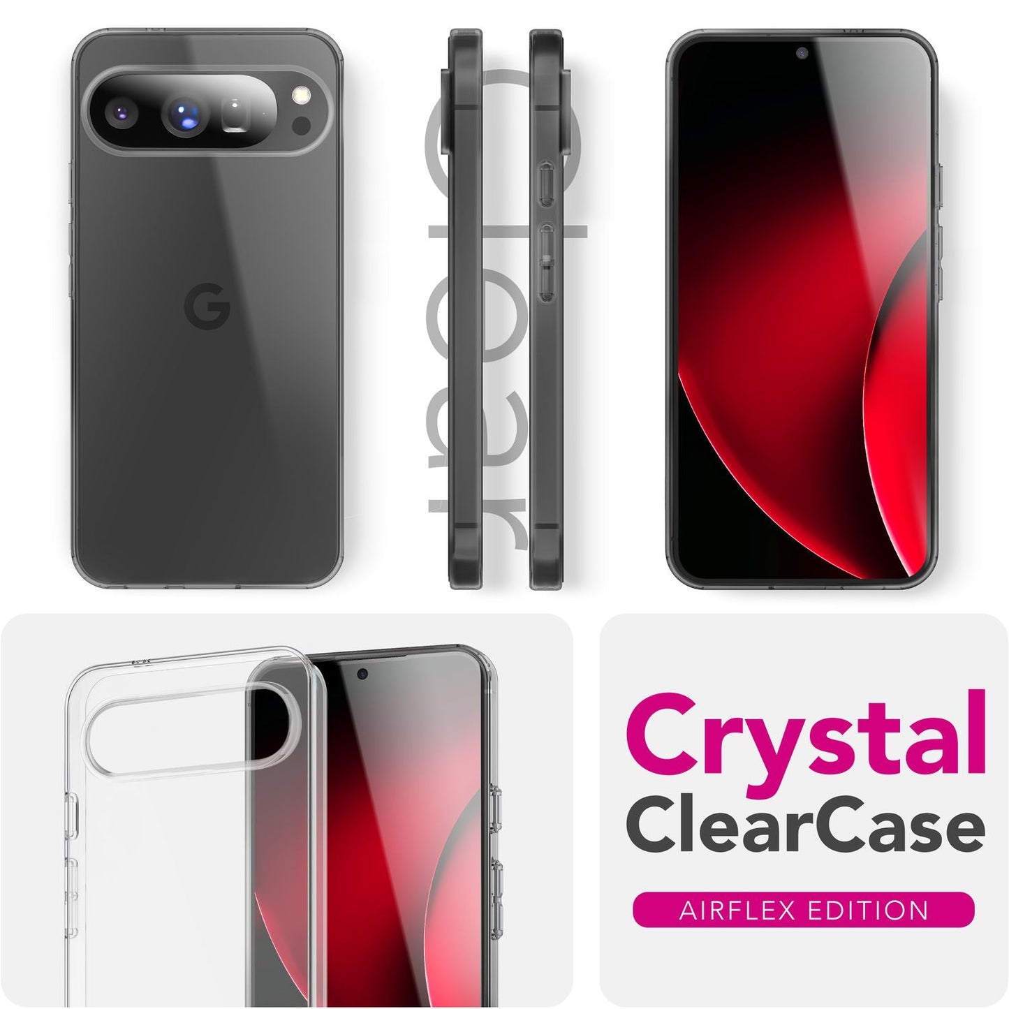 NALIA Hülle AirFlex für Google Pixel 10 Pro (Kristallklare Silikonhülle) - Transparentes TPU Cover, Dünn & Flexibel, Anti-Gelb Beschichtung, Handy Schutzhülle Durchsichtig