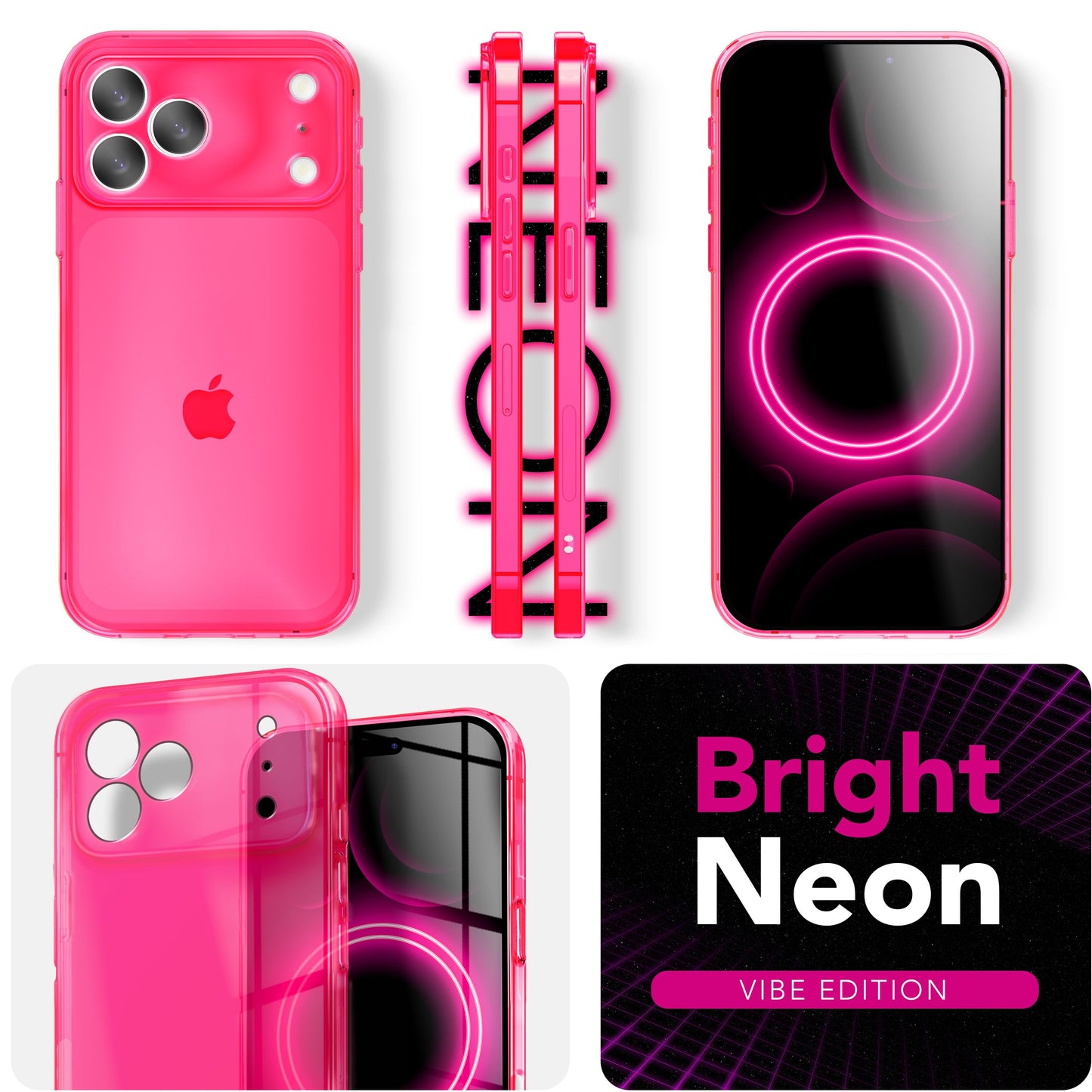 NALIA Hülle Vibe für Apple iPhone 17 Pro (Knallige Farben) - Leuchtstarkes TPU Cover mit Neon Farbboost, Durchsichtig & Biegsam, Anti-Gelb, Bunte Silikon Handyhülle
