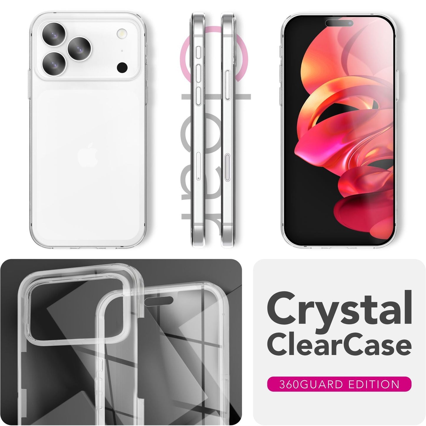 NALIA 360Guard IPhone 17 Pro Hülle - 360° Rundumschutz, Harte Rückseite, Frontfolie