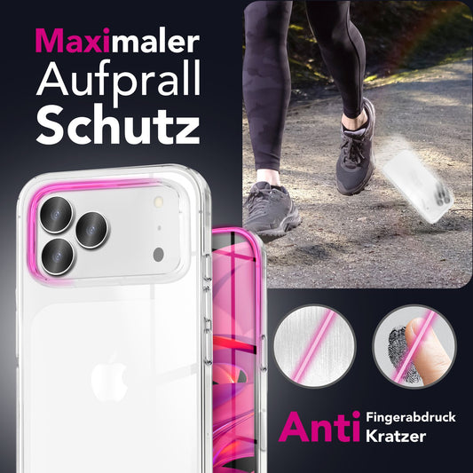 NALIA 360Guard Transparent Rundumschutz - Passend Für IPhone 17 Pro Max, Kratzfeste PC-Rückseite, Gehärtete Displayfolie