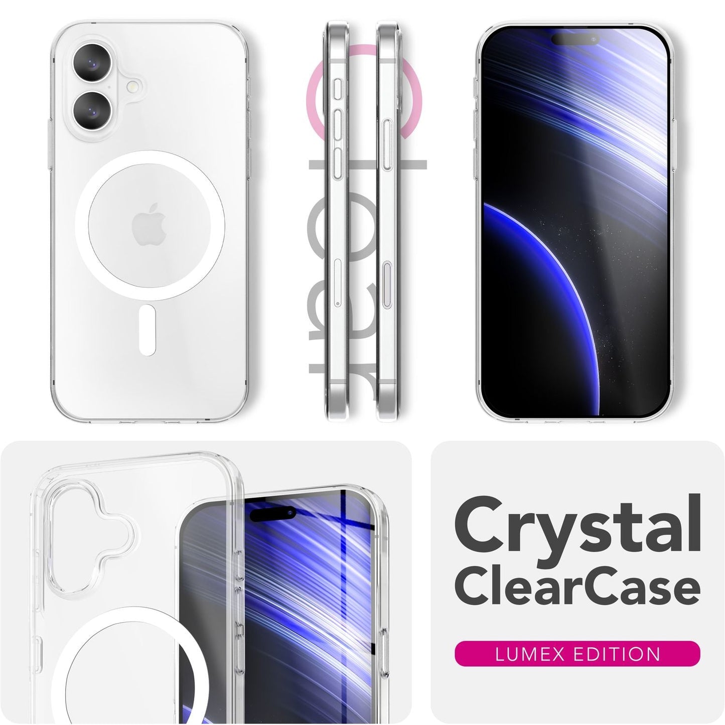 Carcasă NALIA Lumex MagSafe transparentă - potrivire perfectă, ramă TPU, rezistentă la șocuri, compatibilă cu MagSafe