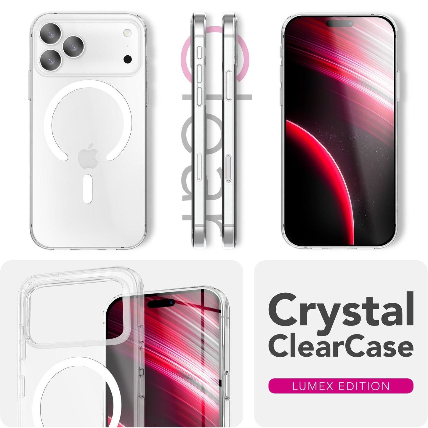 Husă NALIA Lumex MagSafe - MagPower, mărime potrivită pentru iPhone 17 Pro, rezistentă la zgârieturi