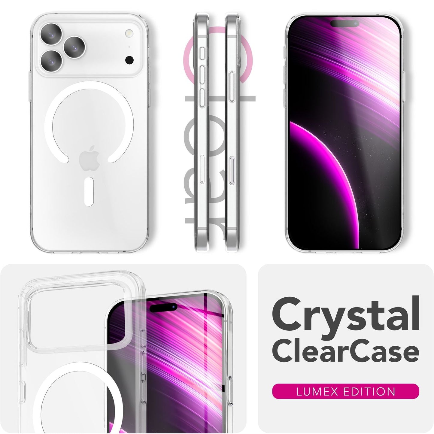 Carcasă NALIA Lumex MagPower - Carcasă subțire din PC, transparentă, cu spate MagSafe, cadru TPU