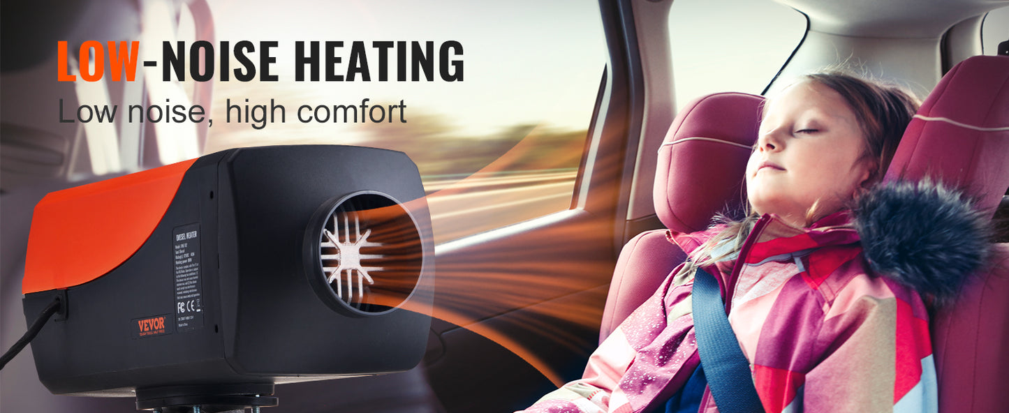 Încălzitor diesel 2025 - Încălzitor de aer VEVOR 12V 5/8KW - Încălzitor de parcare pentru rulote cu încălzire rapidă