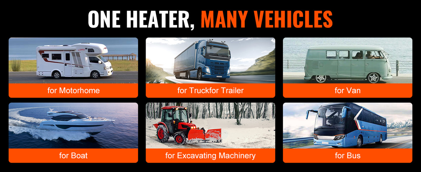 Încălzitor diesel 2025 - Încălzitor de aer VEVOR 12V 5/8KW - Încălzitor de parcare pentru rulote cu încălzire rapidă