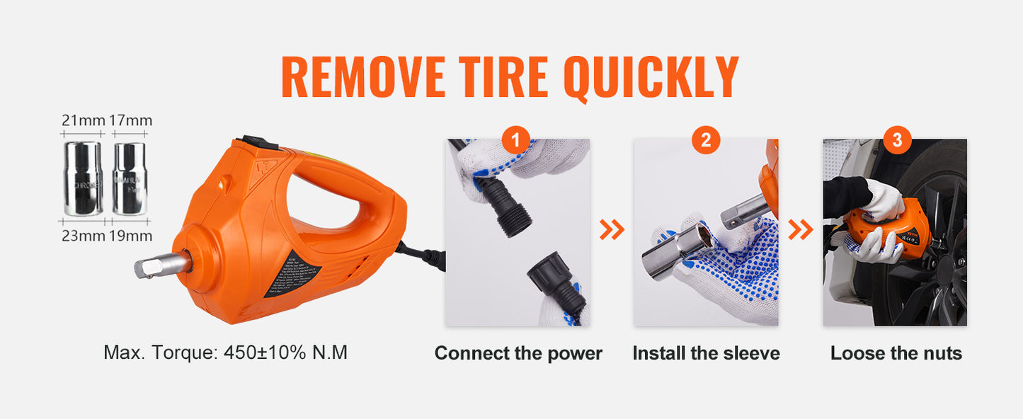 VEVOR Elektrischer Wagenheber 5 Tonnen - Hydraulik Jack mit Schlagschrauber für SUV LKW PKW