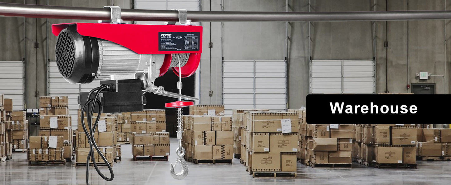 VEVOR 400-1000kg Elektrischer Palan Hebezeug Kabelhaspel Winch für Boot Auto Garage Aufzug mit Wired Remote Control Lifter