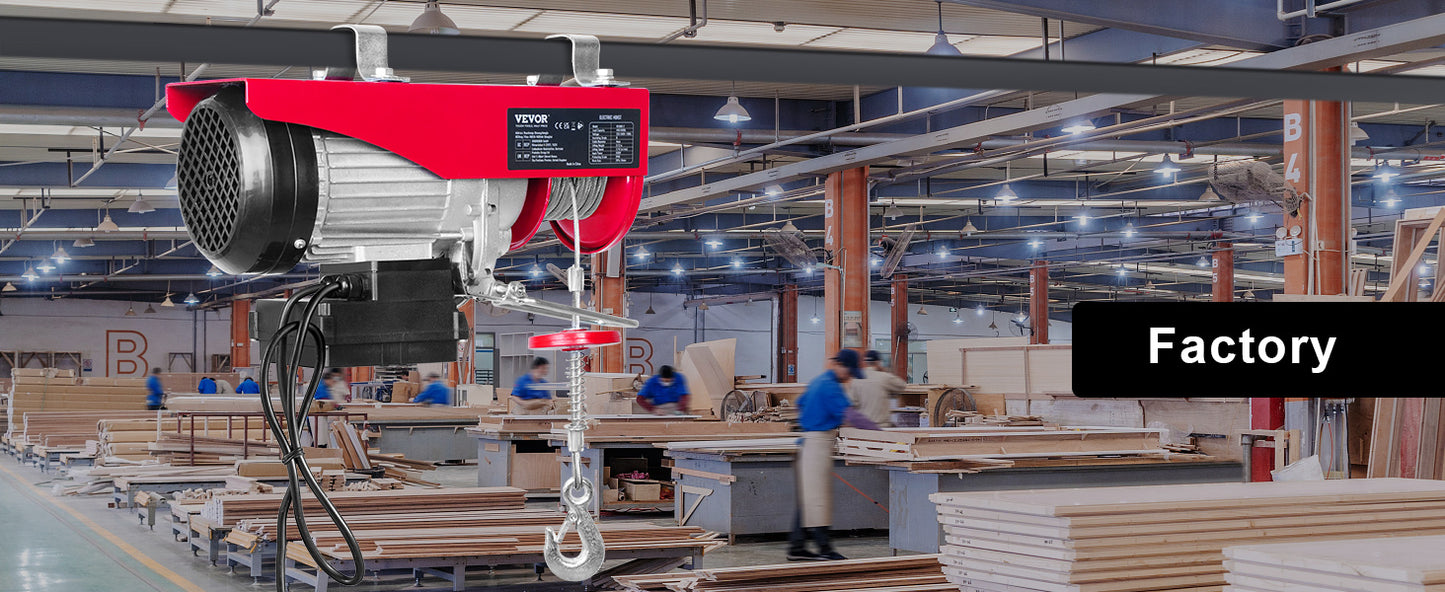 VEVOR 400-1000kg Elektrischer Palan Hebezeug Kabelhaspel Winch für Boot Auto Garage Aufzug mit Wired Remote Control Lifter