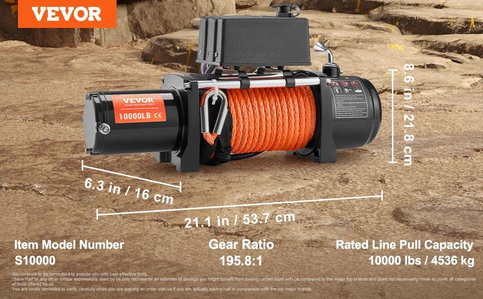VEVOR S10000 Elektrische Winde - Zugkraft 4536 Kg, 3 PS, 20 m Seil