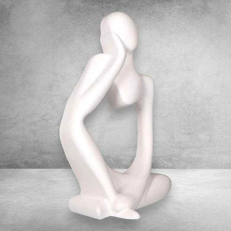 LunaK Nachdenklich Frau Handgefertigte Skulptur - Kapazität 1 Figur, Größe 20 cm